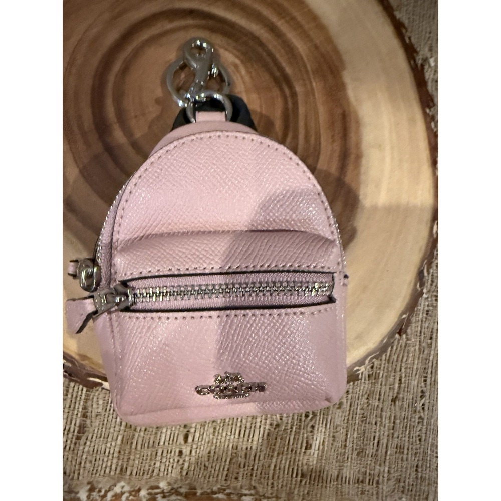 Coach Pink Backpack Keychain Coin Case Bag Charm Rare F73754 - Picture 2 of 12